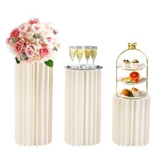 3PCS Cylinder Pedestal Stands Sturdy Multi-Use Display Columns for Wedding,
