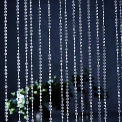 15 ft Iridescent Ceiling Drape Curtain Crystal Beaded Backdrop Party Decorations