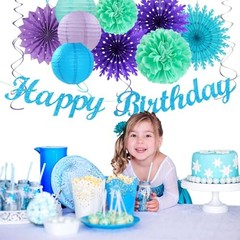 Winter-Wonderland Christmas-Snowflake Frozen Birthday Party Blue Purple Teal