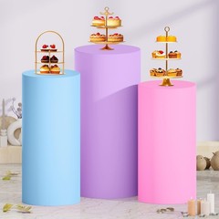 Multicolor Cylinder Covers Set of 3 Pedestal Covers Cylinder Stands for Party…