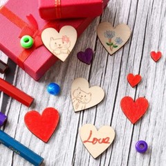 100pcs 4CM/1.57inch Rustic Wooden Love Heart Wedding Table Scatter heart2