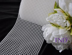 4MM PEARL MESH WRAP ROLL FLAT BACK PEARL TRIMMING RIBBON – 24 ROWS