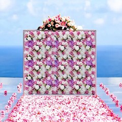 6 PCS Artificial Hydrangea Flower Panel Wedding Party Background Wall 60cm*40cm