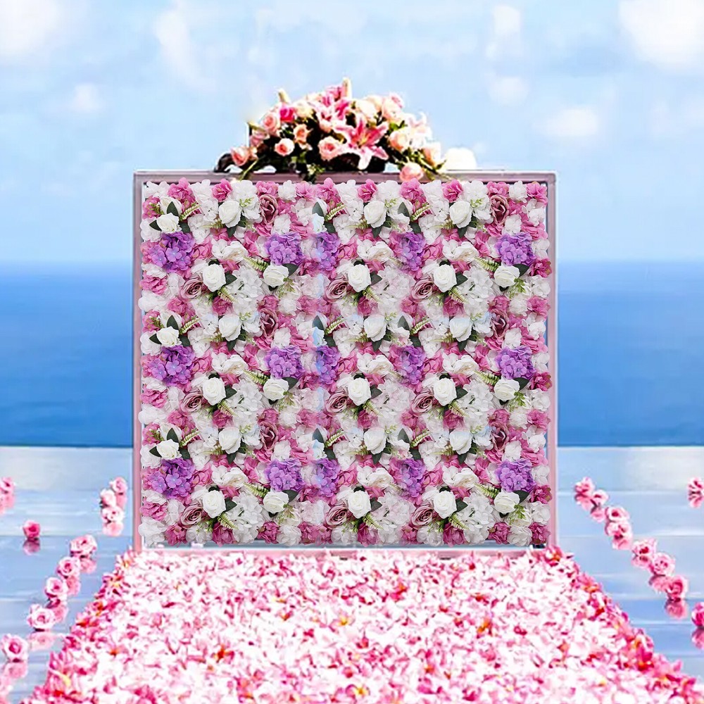 Wedding Party Artificial Waterproof Flower Wall Durable Bouquet Background 60X40