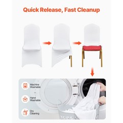 100PCS Spandex Stretch Chair Covers White Wedding Party Banquet Decoration