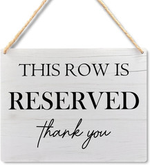 Wedding Reserved Row Signs – This Row Is Reserved Wooden Hanging Signs for Chair