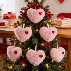Love Hanging for Decor Soft Plush Fabric Heart-shaped Design Lightweight Charm