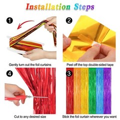 2 Pack Rainbow Backdrop Curtains, 3.28 FT x 7.05 FT Colofull Party Decoration…