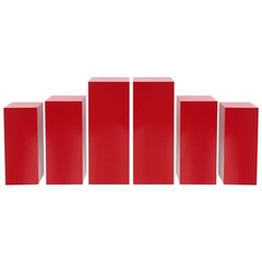 6* Red Display Pedestal Stands Cuboid Cake Flower Decor Display Holder Load 50kg