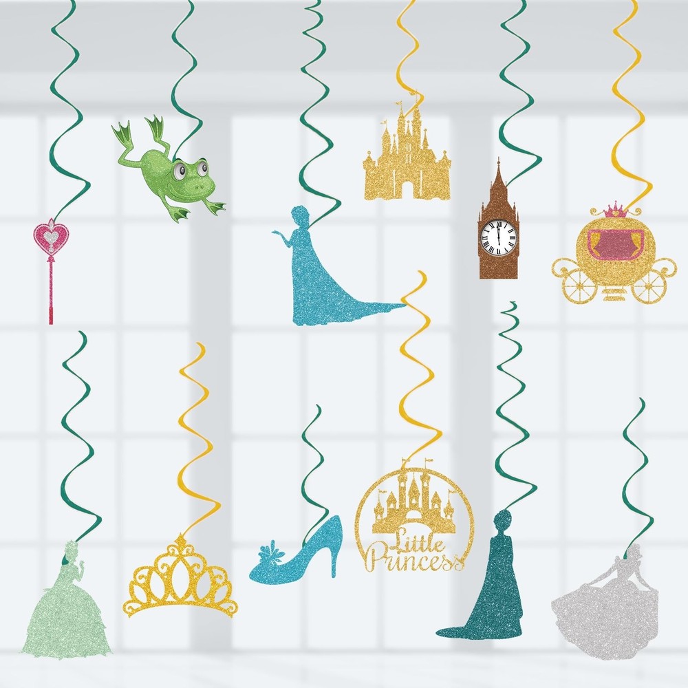 Princess Birthday Party Decorations Fairytale Hanging Swirls, Assembled and R…