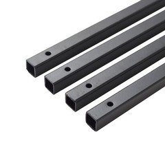 2 pcs 12-Inch Tall Black Matte Metal Geometric Rectangular Stands 12″,