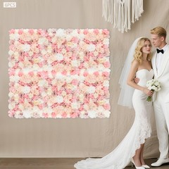 6X Artificial Silk Flower Wall Panel Venue Background Floral For Wedding Party