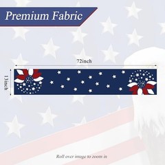 Patriotic Table Runner Memorial Day 4th of July Table Runners Stars and Rose