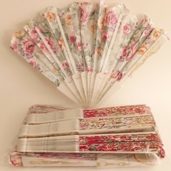 Party Supplies: Floral Fans Decorative Functional Wedding Party Socialite Vtg