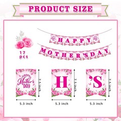 Mother’s Day Decorations, Happy Mother’s Day Banner for Party, Pre-Strung Ban…