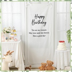 Yousoontic Linen Rustic Wedding Welcome Banner Plain Ceremony Banner with Sat…