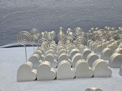 Place Card Holder Silver Heart 2 Different Heights ~70~ Weddings Parties