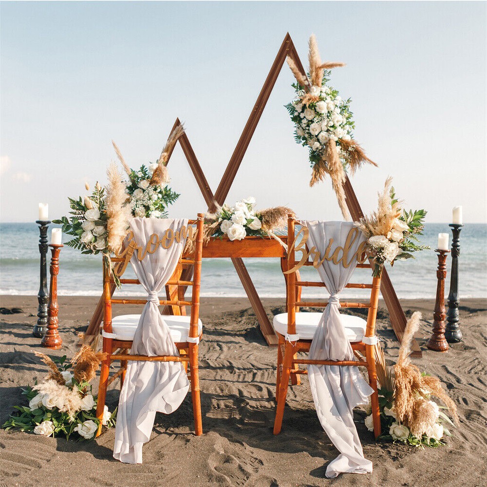 2x Large Small Wooden Wedding Arch Stand Triangle Arbor Frame Archway Boho Party