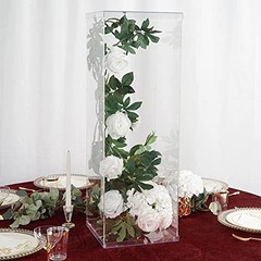 32-Inch Tall Clear Acrylic Display Box Centerpiece Pedestal Riser 32″,