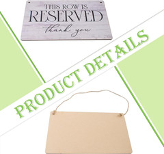 3 PCS Reserved Row Signs, Hanging Wooden Wedding Reserved Signs for Weddings, Sp