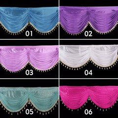 1-6M Long Ice Faux Silk Swag Drape Panel Valance W/Tassel Veil Wedding Stage DIY