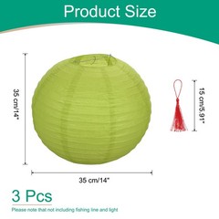 3 Pcs Fruit Green Round Paper Lanterns 14 Inch Paper Lantern Party Decorations