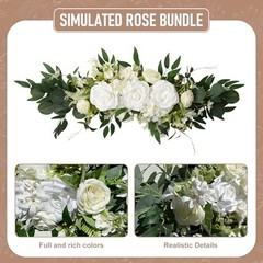 Just Married Car Decorations Kit – Floral Swag, Love Sign Banner, Bouquet & Deca