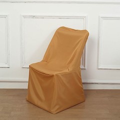 10 pcs Gold LIFETIME Folding CHAIR COVERS Slipcovers Polyester Supplies Event