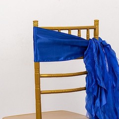 5 ROYAL BLUE Curly Willow Chiffon Satin CHAIR SASHES Party Event Decorations