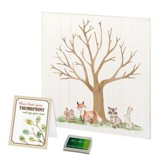 Lillian Rose Woodland Baby Shower Guest Book Alternative Ink Pad Cream 11.75 X