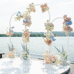 3X Elegant Metal Wedding Arch Backdrop Stand Flower Support Backdrop Arch Frame