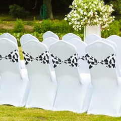 72 Pcs Cow Stripe Chair Sashes – Elastic Animal Print Bands for Safari Party Dec