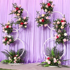 Wedding Flower Display Frame Round Arch White Metal Circle Backdrop Stand Party