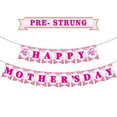 Mother’s Day Decorations, Happy Mother’s Day Banner for Party, Pre-Strung Ban…