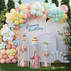 5Pcs Cylinder Stands for Party Pedestal Display Plinth Pillars for Wedding Decor