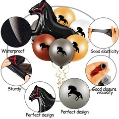 Threan 44 Pcs Horse Party Decoration Including 12 Inch Horse Latex Balloon 30…