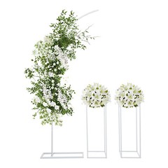 Arch Ballon Stand Backdrop Stand for Parties Wedding Flower Stand+2*Flower Stand