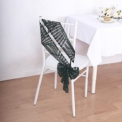 5 HUNTER GREEN Tulle CHAIR SASHES Sequins Geometric Pattern Party Events