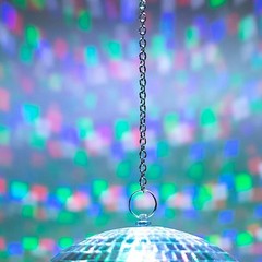 Black 18 LED Lights Rotating Heavy Duty Motor Hanging Mirror Disco Ball Party