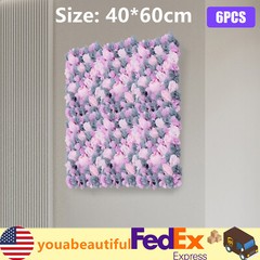 6pcs Artificial Flower Walls 3D Silk Rose Wall Backdrop Decor for Wedding Party