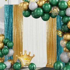 2ft x 8ft x 2Pcs Sequin Photography Backdrop Curtain for 2pcs-2ftx8ft Teal