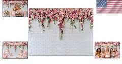 Bridal Shower Pink Rose Backdrop 8x6ft