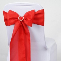 10 Red Polyester CHAIR SASHES Ties Bows Wedding Party Ceremony Decorations SALE