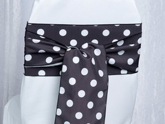 150 Polka Dot Shiny Satin Chair Sashes Bows 6″x108″ 6 Colors Birthday Party Dots