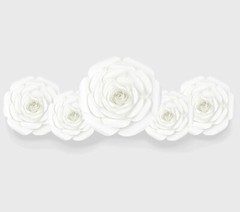 Decor In The Box 5 Piece Handmade Paper Flower Set Fully Assembled -White