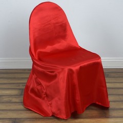 6 Red SATIN UNIVERSAL CHAIR COVER for Wedding Banquet Reception Decorations