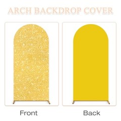 Wedding Arch Cover 6ft Payette Sequin Arch Stand Cover Spandex 2.6 x 6 FT Gold