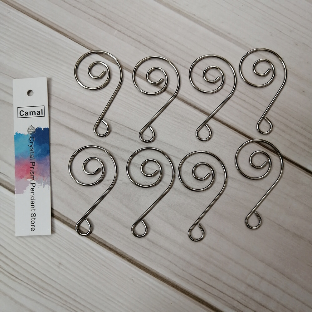 80Pcs Swirl Shaped Chrome Metal Hook Hanger Connector Crystal Prisms Chandelier