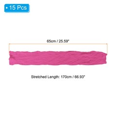 15Pcs Stocking Flower Fabric 65cm/26″ for DIY Mesh Flowers Making, Dark Pink
