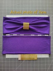 Chair Sashes Stretch Bows 50pcs Set for Xmas, Wedding, Banquet Decor PURPLE